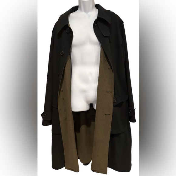 ARMANI COLLEZIONI CAR COAT WATER REPELLENT BLACK LINED‎ ADJ WAIST ITALY 🇮🇹 48 - Picture 1 of 16